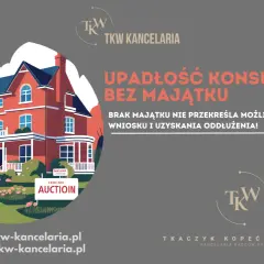 Ilustracja czerwonego domu z ogrodem i znakiem "Auction".