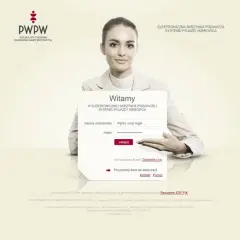 Kobieta loguje się do systemu ESP PWPW. Wpisz swój login i hasło, aby uzyskać dostęp do usług.