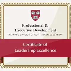 Certificate of Leadership Excellence from Harvard's Professional & Executive Development.