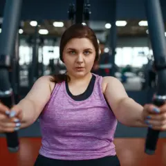 Kobieta ćwiczy na siłowni, zastanawiając się, dlaczego nie mogę schudnąć.
