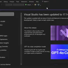 Visual Studio 2022: Update 17.14 mit GPT-4o Copilot für bessere Code-Vervollständigung.