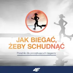 Sylwetki biegaczy na tle krajobrazu. Tekst: "Jak biegać, żeby schudnąć". Poradnik dla początkujących. Ile cardio na redukcji?