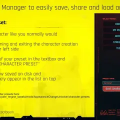 Jak wgrać mody do Cyberpunk 2077: instrukcja tworzenia i zapisywania presetów postaci.
