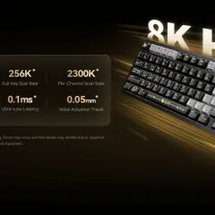 Gaming-Tastatur mit 8KHz Polling Rate, ADC und 0,1ms Latenz. Ein flash converter für schnelle Reaktionen.