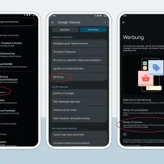 Android-Einstellungen: Google-Dienste > Werbung. Hier kannst du deine Werbe-ID löschen, um personalisierte Werbung auszuschalten.