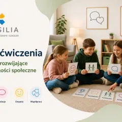 Dzieci bawią się, ucząc się umiejętności społecznych. Ćwiczenia na pewność siebie dla dzieci rozwijają komunikację, relacje, empatię i współpracę.