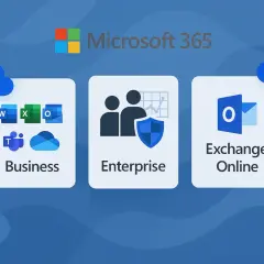 Microsoft 365 propose des licences adaptées aux entreprises : Business, Enterprise et Exchange Online.