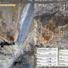 Wspinanie na Kalymnos: Clare Aspinall na drodze Remember Wadi Rum (6c) w Ghost Kitchen. Spektakularne tufa wspinanie.