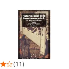 Portada de "Historia social de la literatura española" de Carlos Blanco Aguinaga y otros, con ilustración medieval.