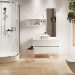 Nowoczesna łazienka 5m2: prysznic, umywalka, WC. Szacowany koszt remontu łazienki 5m2 robocizna.