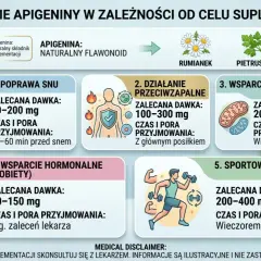 Apigenina: naturalny flawonoid. Dawkowanie dla poprawy snu, działania przeciwzapalnego, wsparcia NAD+, hormonalnego i regeneracji.