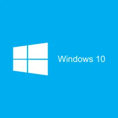 Logo Windows 10 na niebieskim tle.