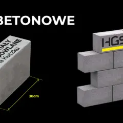 Bloczki betonowe B15 i B20 do fundamentów. Wymiary: 38x24x14cm. HGS.