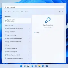 Szukasz jak zmienić hasło w komputerze? Wpisz "sign in options" w wyszukiwarce Windows, aby znaleźć ustawienia logowania.