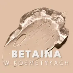 Przezroczysty żel z pęcherzykami powietrza, zawierający cocamidopropyl betaine, rozmazany na beżowym tle.