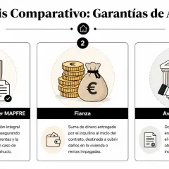 Análisis comparativo de garantías de alquiler: seguro, fianza y aval bancario. Cada opción ofrece protección para el alquiler.