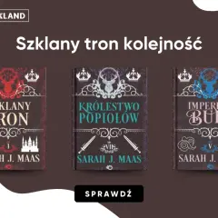 Okładki książek "Szklany tron", "Królestwo popiołów" i "Imperium burz" autorstwa Sarah J. Maas.