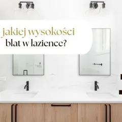 Nowoczesna łazienka z dwoma umywalkami i pytaniem: na jakiej wysokości blat w łazience?