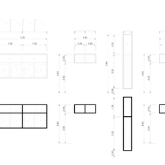 Planos de ventanas con sus medidas estandar. Se muestran diferentes tipos y dimensiones para su instalación.