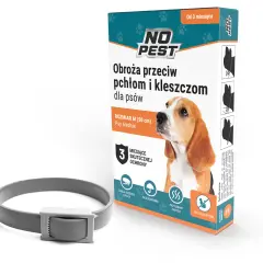 Obroża NO PEST dla psów, co najlepsze na pchły i kleszcze. Skuteczna ochrona przez 3 miesiące.