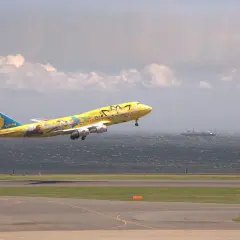 Samolot z wizerunkiem Pikachu startuje z jednego z lotnisk w Tokio.