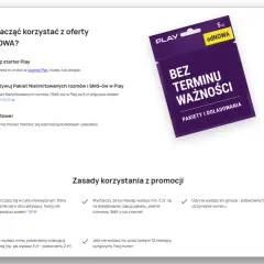Karta Play "odNOWA" bez terminu ważności konta. Aktywuj pakiet za 9 zł, by cieszyć się rozmowami i SMS-ami bez limitu.