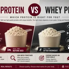 Casein vs. Whey: Langsame vs. schnelle Verdauung für Muskelaufbau und Erholung. Wähle basierend auf deinen Zielen.