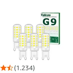 Pack de 6 bombillas LED G9 de bajo consumo. Iluminación eficiente para tu hogar.