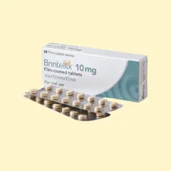 Opakowanie i blistry z tabletkami Brintellix 10 mg, leku zawierającego vortioxetynę, do stosowania doustnego.