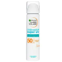 Garnier Ambre Solaire Super UV solskydd under smink, SPF 50. Skyddar huden utan att förstöra makeupen.