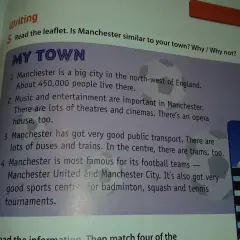 Opis miasta po angielsku klasa 5. Manchester: duże miasto, rozrywka, transport, drużyny piłkarskie.