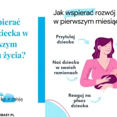 Jak wspierać rozwój dziecka w pierwszym miesiącu życia? To klucz do jego możliwości psychofizycznych. Przytulaj, noś, rozmawiaj, masuj, reaguj na płacz i zapewnij swobodę ruchu.