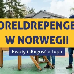 Tacierzyński urlop w Norwegii. Rodzice z wózkiem spacerują po osiedlu.