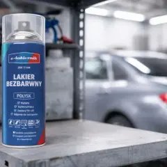 Lakier bezbarwny w sprayu e-lakiernik. Zapewnia połysk, jest wydajny i szybkoschnący. Idealny do prac DIY.