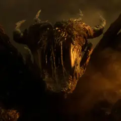 Le flagelleur mental de Stranger Things, une créature cauchemardesque aux cornes et aux tentacules, émerge des ténèbres.