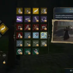 Drętwota w Hogwarts Legacy: menu Reparo Użytkowe pozwala naprawiać przedmioty. Ikony zaklęć i umiejętności.