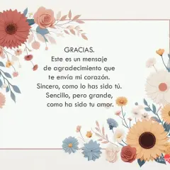 Un mensaje de agradecimiento con flores, que inspira a ser agradecido frases.