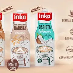 Nowości Inka Barista: migdałowe, owsiane, kokosowe. Idealne do spieniania, bez dodatku cukru. Odkryj nowe smaki kawy Inka!