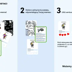 Karty do gry RPG: wybierz postać, dobierz wiedzę i ułóż serduszka. Stwórz swojego bohatera!