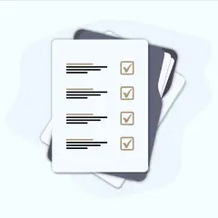 Liste à cocher pour un inventaire de succession. Chaque élément est représenté par des lignes et une case à cocher.