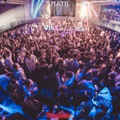 Folla scatenata in una delle discoteche di Bologna centro, con luci stroboscopiche e musica a tutto volume.