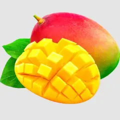 Słodki, soczysty mango dla niemowlaka. Pokrojony w kostkę, gotowy do jedzenia.