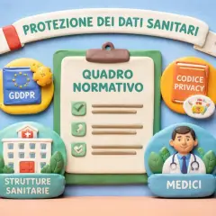 Protezione dati sanitari: quadro normativo con GDPR, codice privacy, strutture sanitarie e medici.