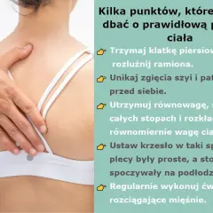 Dłoń terapeuty koryguje plecy, by osiągnąć prawidłową postawę. Wskazówki dotyczące zdrowego ułożenia ciała.