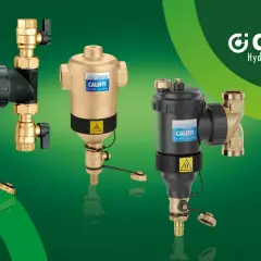 Trzy magnetyczne separatory zanieczyszczeń Caleffi, w tym filtr P3, zapewniają czystość instalacji.