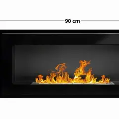 Nowoczesne bio kominki na sciane, szerokość 90 cm, wysokość 40 cm, głębokość 12 cm. Ciepło i styl w Twoim domu.