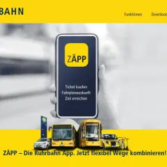 Das digitale Ticket der Ruhrbahn App "ZÄPP" ermöglicht Ticketkauf, Fahrplanauskunft und Zielerreichung.
