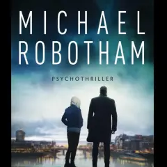 Michael Robotham: Ein Mann und eine Frau stehen vor einer Stadtkulisse. Die Reihenfolge der Bücher von Robotham ist spannend.