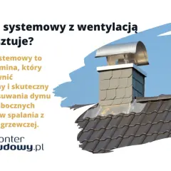 Komin systemowy z wentylacją: ile kosztuje postawienie komina z gotowych elementów? Zdjęcie przedstawia nowoczesny komin na dachu.