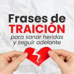 Frases de traición para sanar heridas. Manos sostienen un corazón rojo roto, símbolo de desengaño y mentiras.